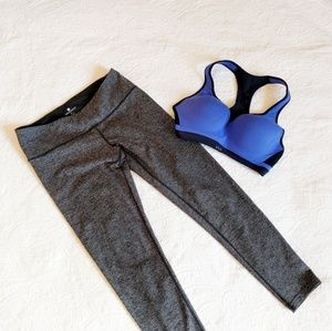 Cute Mid-Rise Grey Yoga Leggings